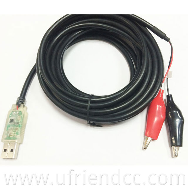 OEM Factory FTDI LED 2 core wire USB CABLE with alligator clip Rs232 to Rs485 Converter